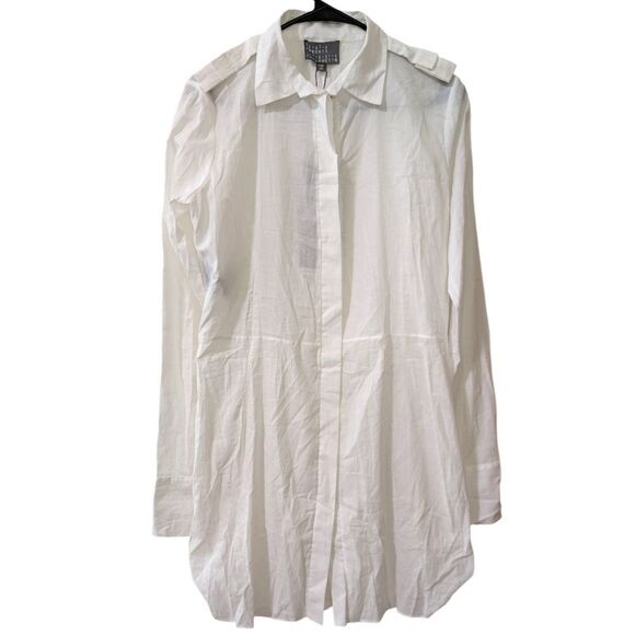 Roberta Furlanetto Main Blouse Tunic in White 100% Cotton Womens EU 42, US 6 NWT - Picture 2 of 9